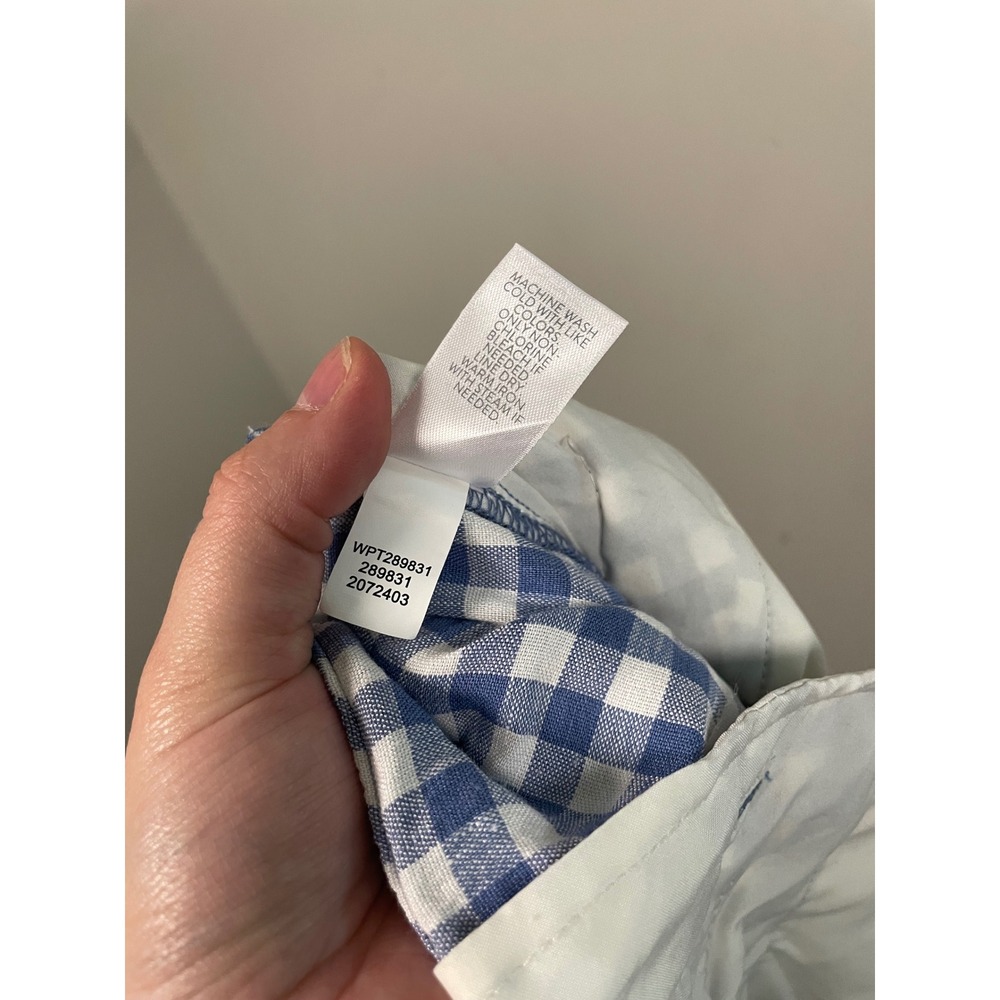 J.Jill Linen Stretch Blue and White Gingham Pull On Pants Size Large - Picture 9 of 9